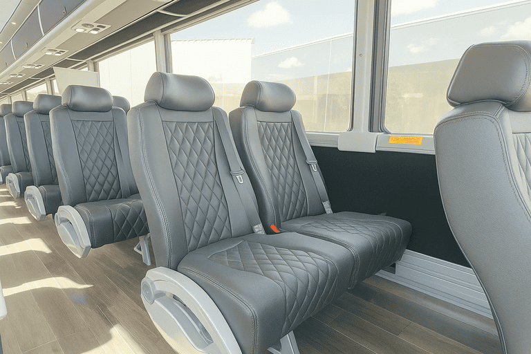 interior of Charter Bus Rental Greenwich charter bus